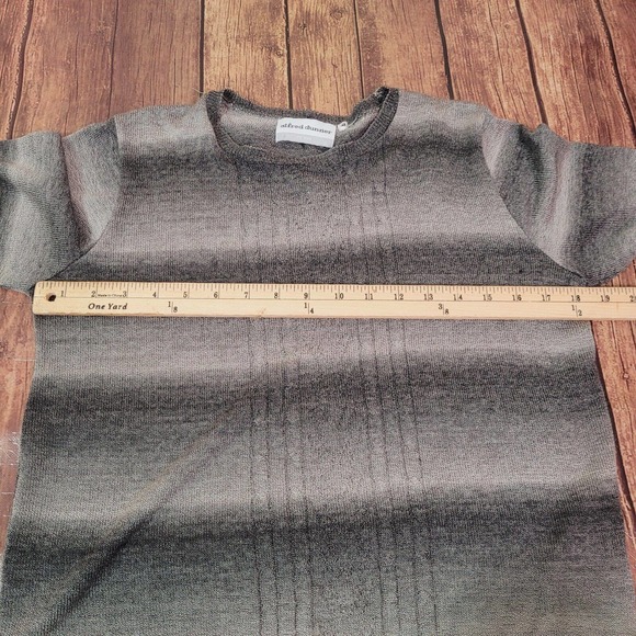 Alfred Dunner Womens Sweater Gray PS Petite Crew Neck Long Sleeve Ombre Striped - Picture 2 of 8